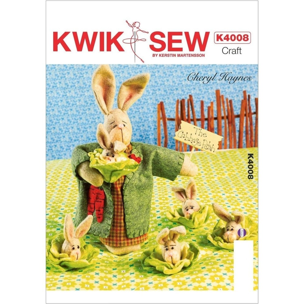 Kwik Sew Sewing Pattern 4008 Mama Bunny and Baby Bunny‎ Cabbages